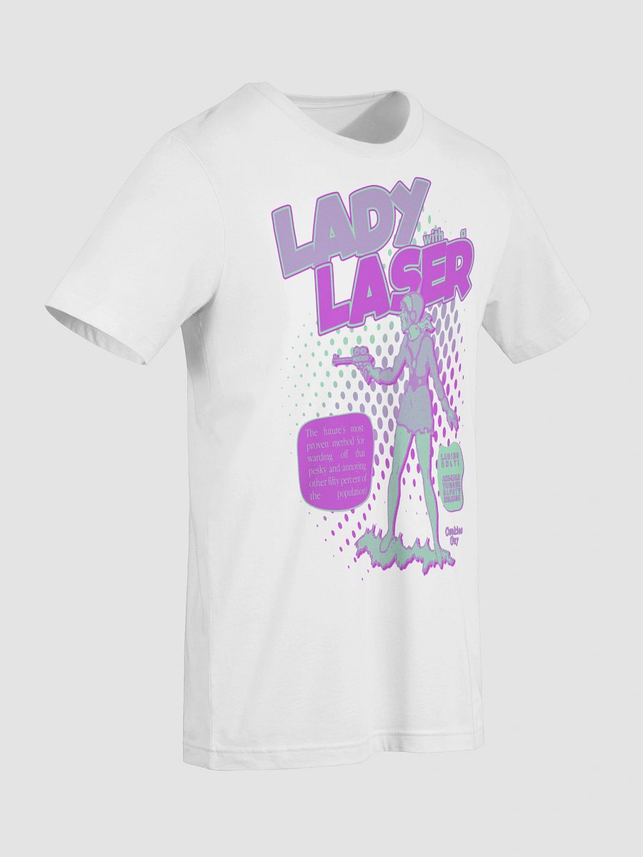 "Lady With A Laser" Retro Comic Tee (80s BABY Colorway) product image (5)