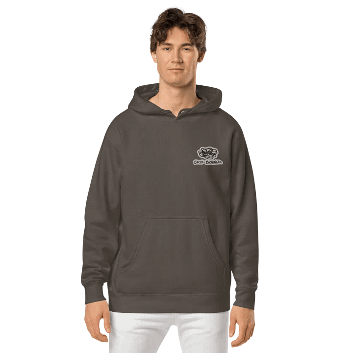 BUSY-BRAINED (L.C. bubble design) embroidered pigment hoodie product image (2)