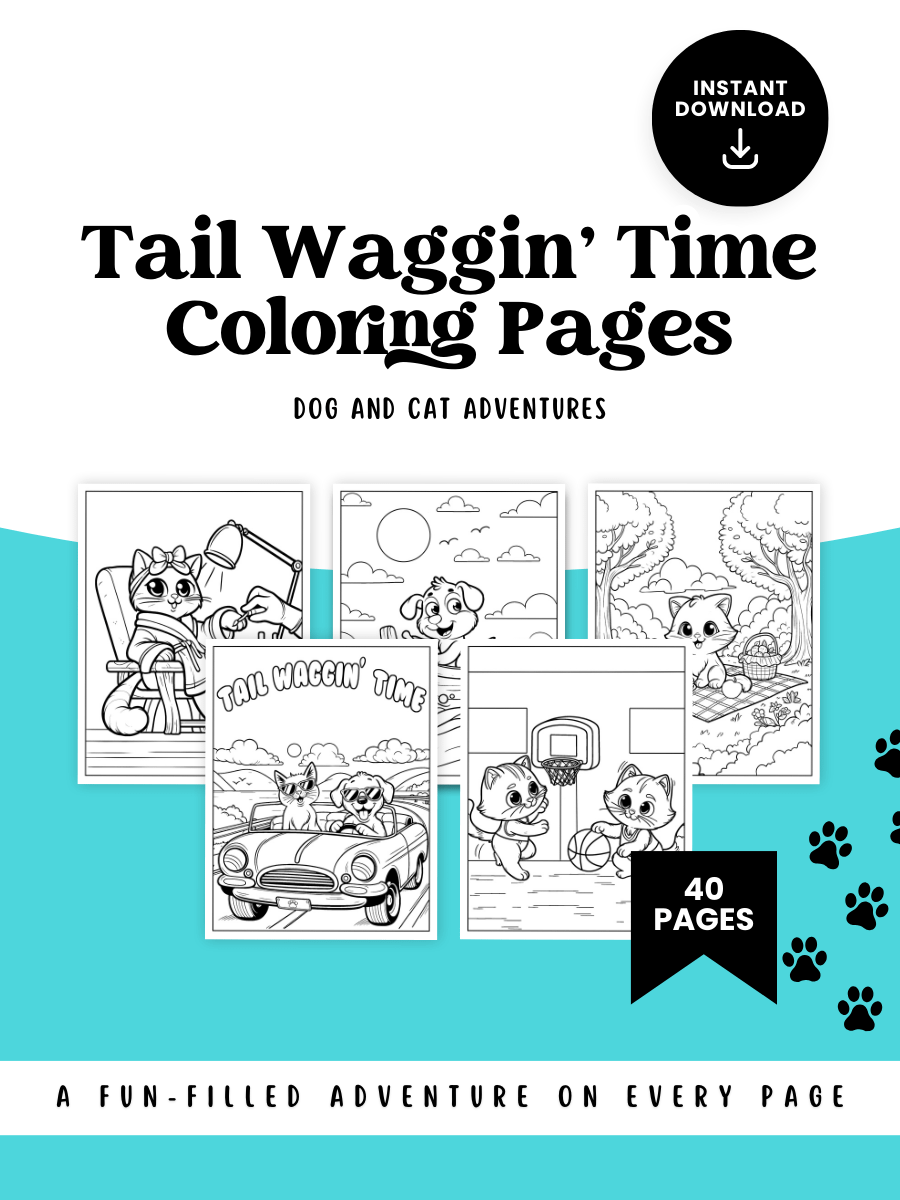 TAIL WAGGIN' TIME COLORING PAGES product image (1)
