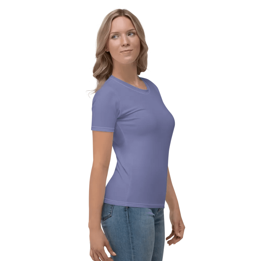 Plain Purple Soft Summer Women's Crewneck Polyester Heavyweight Premium T-Shirt by Treasure Pie product image (6)