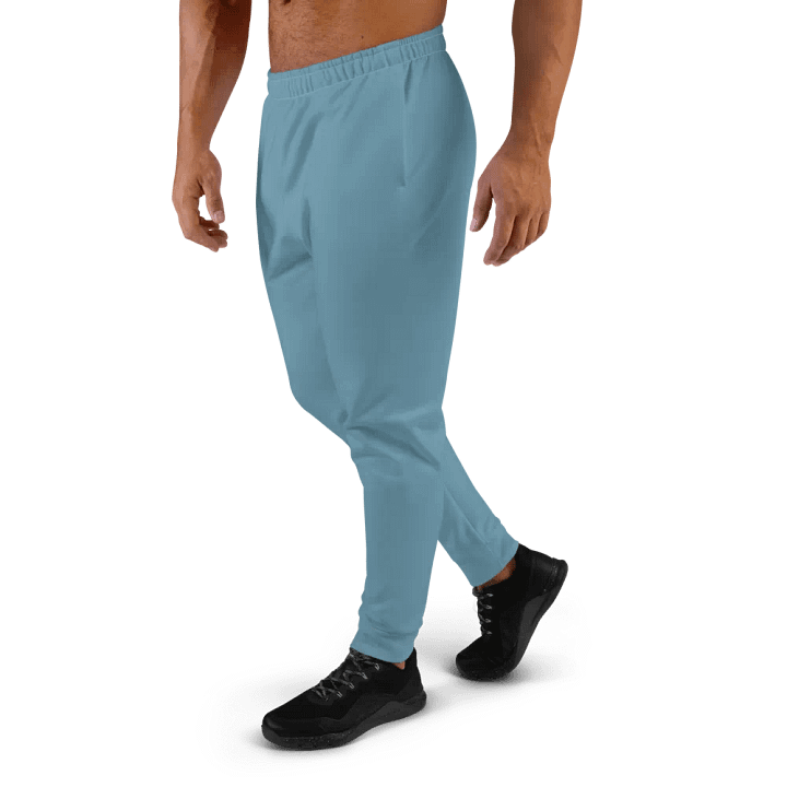 Plain Medium Light Blue Soft Summer Recycled Polyester Premium Men's Joggers by Treasure Pie product image (2)