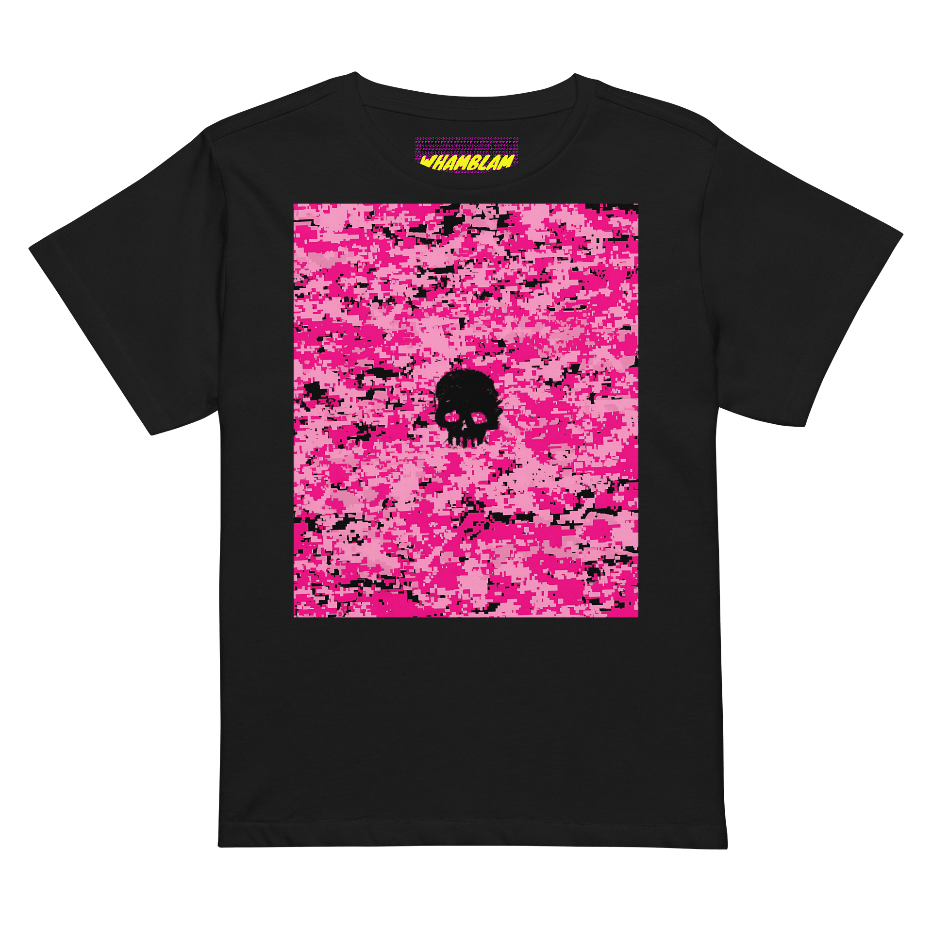 Pink Camo Skull Women's High-Waisted Tee product image (2)