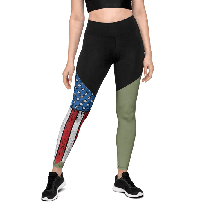 Stars & Stripes Splatter Split leggings product image (1)