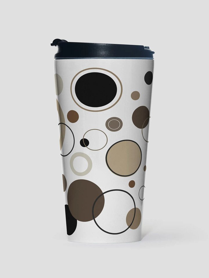 Abstact Circles Travel Mug - Taupe/Black product image (2)