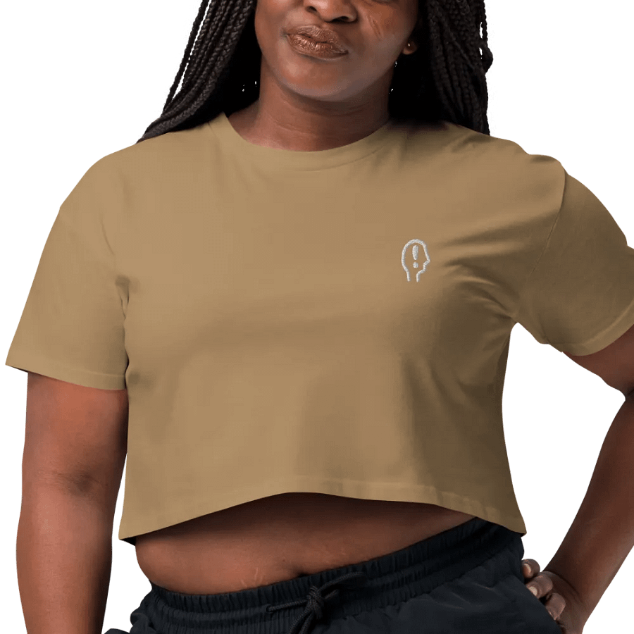 EXCLAIMING MENTALLY (L.C. white) embroidered cotton crop top product image (18)