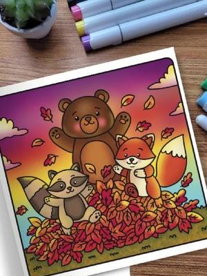 🍂 POV: You're fall-obsessed and so are your coloring pages 🍁 Hot drinks, crunchy leaves, cozy vibes… and two fuzzy buddies living their best autumn life in a leaf pile. 🐻🐰✨ If fall makes your heart do a little happy dance, you need to color this page. Grab the full Fuzzy Buddies book on Amazon or shop digitals at LuluDrake.com! #FuzzyBuddies #FallColoringBook #KawaiiColoring #ColoringReel #POVReel #CozyVibesOnly #ColoringTherapy #ColorWithMe #OhuhuMarkers #luludrakecoloring #luludrake