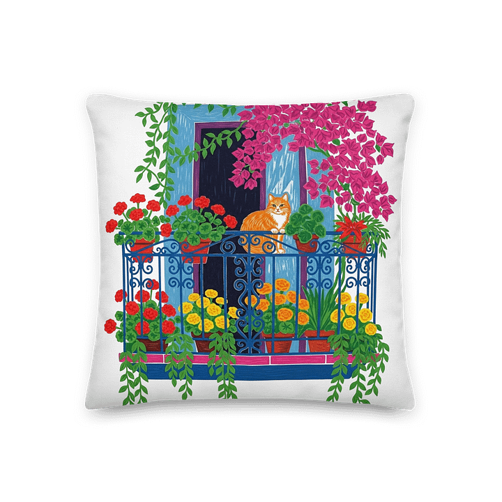 Vibrant Balcony Oasis Premium Pillow product image (3)