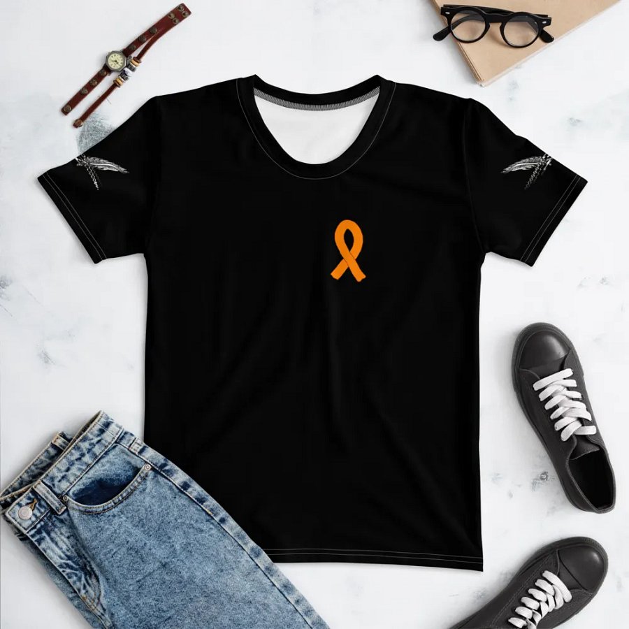 White HApex Gear White Logo Cancer Awareness Orange Ribbon. Black Women's Crew Neck T-Shirt product image (10)