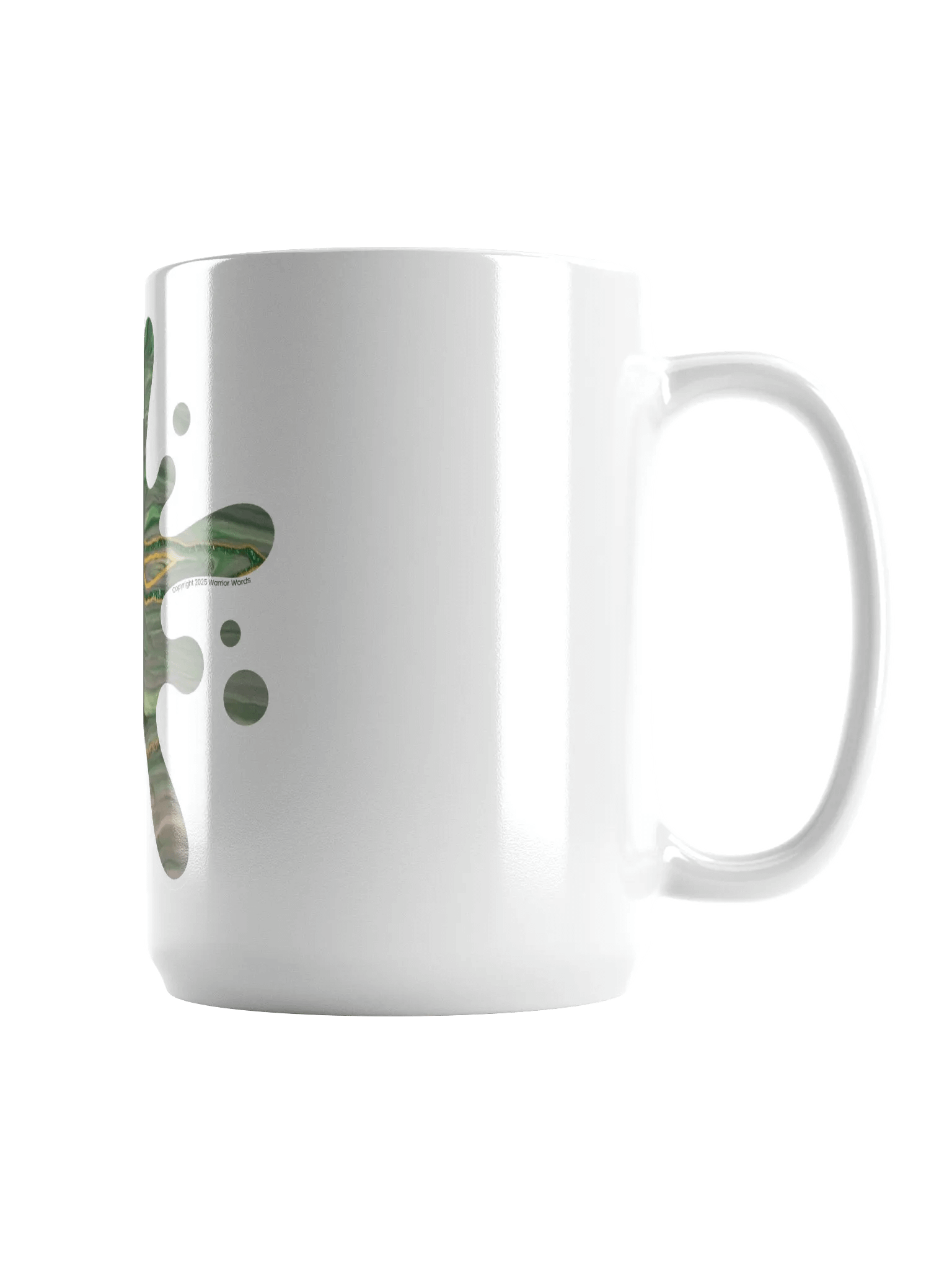 Acrylic Painting Splatter Mug w/Greens & Gold product image (1)