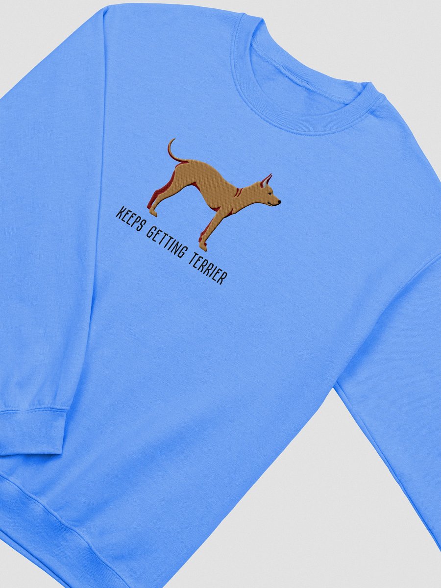 Keeps Getting Terrier Sweatshirt (Embroidered) of an American Hairless Terrier(Brown) product image (9)