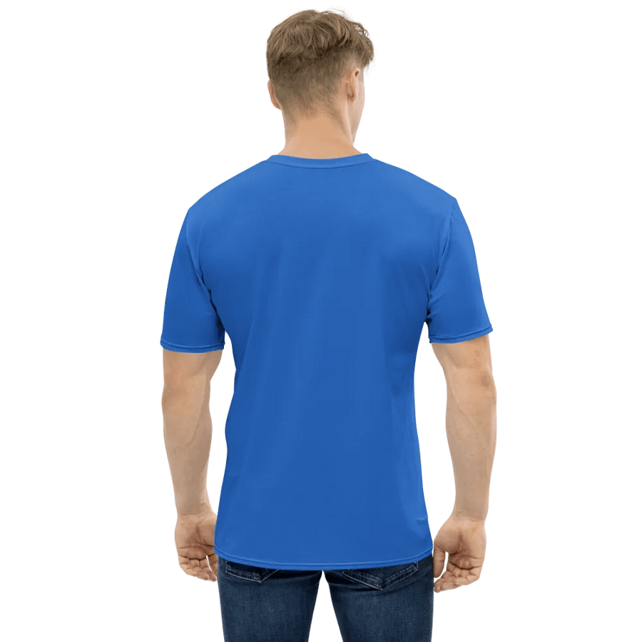 Plain Cobalt Blue Light Summer Men's Crewneck Polyester Heavyweight Premium T-Shirt by Treasure Pie product image (8)