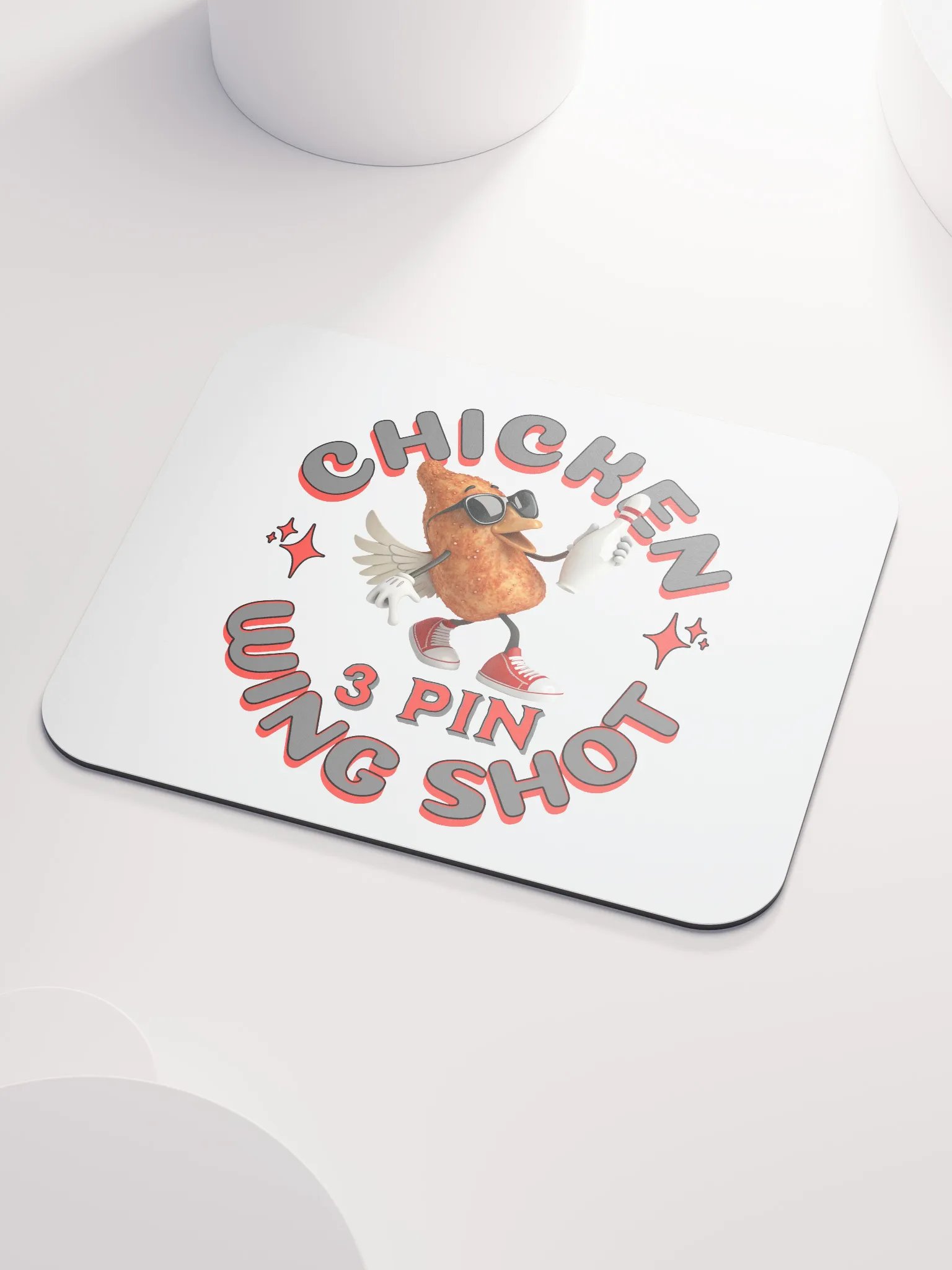Chicken Wing Shot 3 Pin Bowling Mouse Pad product image (3)