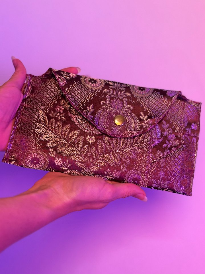 Franken Envelope Clutch (Floral Coper Gold and Purple) product image (1)