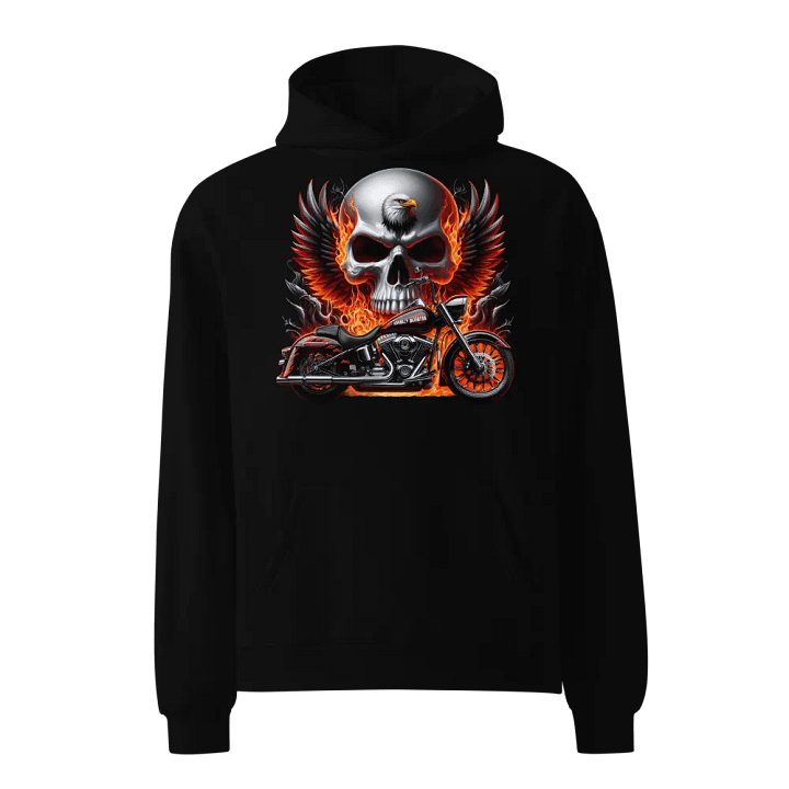 Eagle Skull Motorcycle Unisex Oversized Hoodie #6 product image (1)