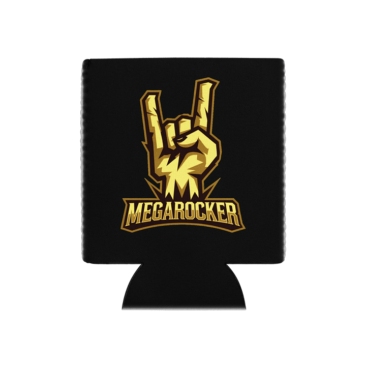 MegaRocker Horns Up Gold Logo Regular Can Cooler product image (1)