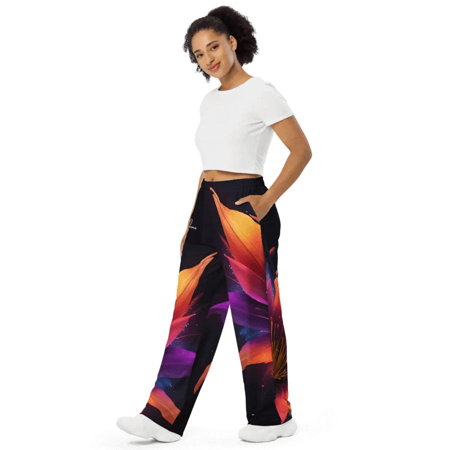 Cosmic Blossom - Unisex Wide-Leg Pants product image (3)