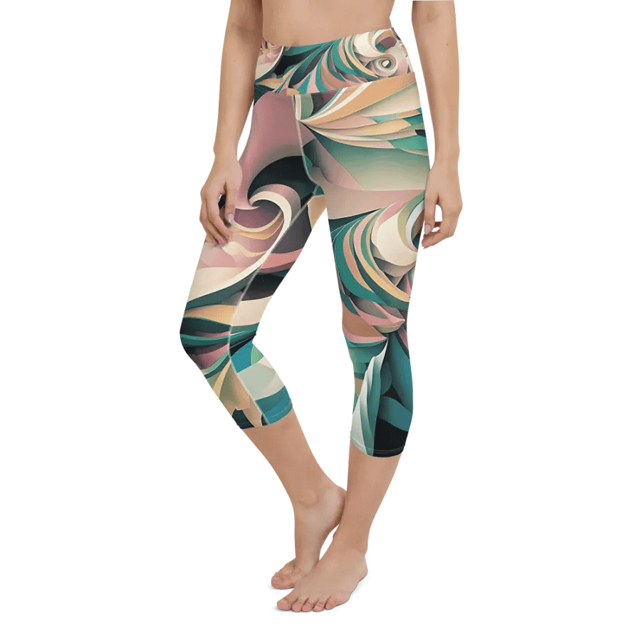 Abstract Lithographic Pattern Design Yoga Capri Legging - V6 product image (8)