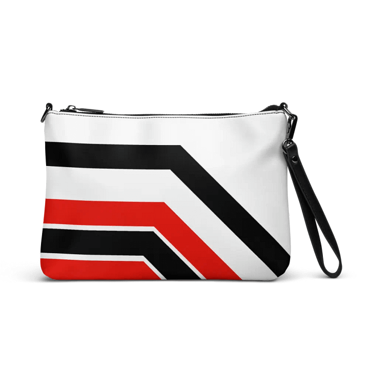 Black/White/Red Bent Color Lines Crossbody Bag product image (1)