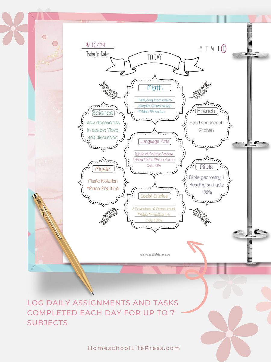 Homeschool Student Daily Journal Printable | Doodles product image (2)