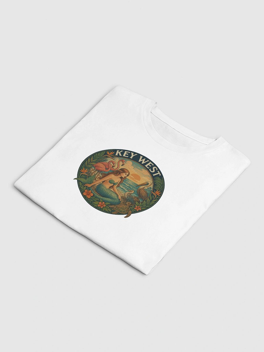 Key West Tropical Ladies Crop Top with Mermaid, Birds, and Turtle product image (5)
