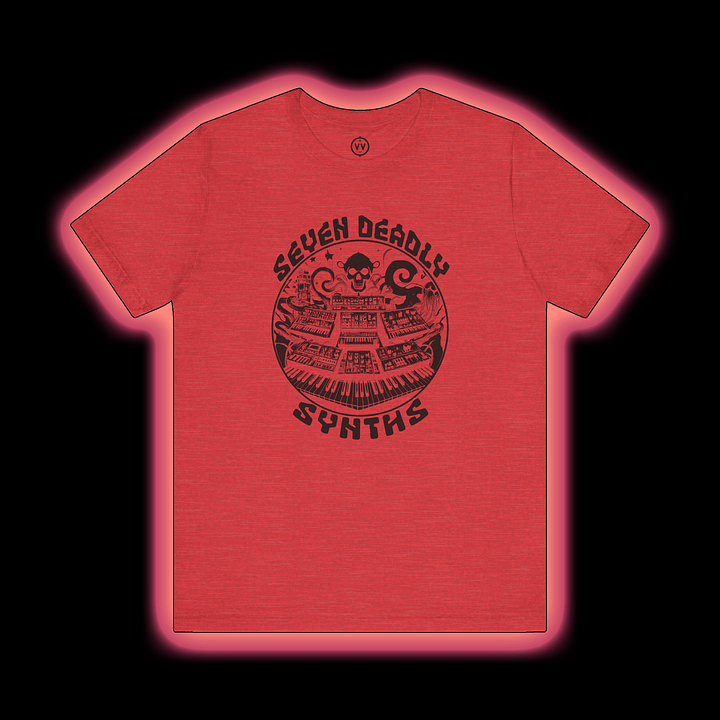 Synthesizer Collector T-Shirt - Seven Deadly Synths (7 Synthesis Techniques) BLACK PRINT product image (1)
