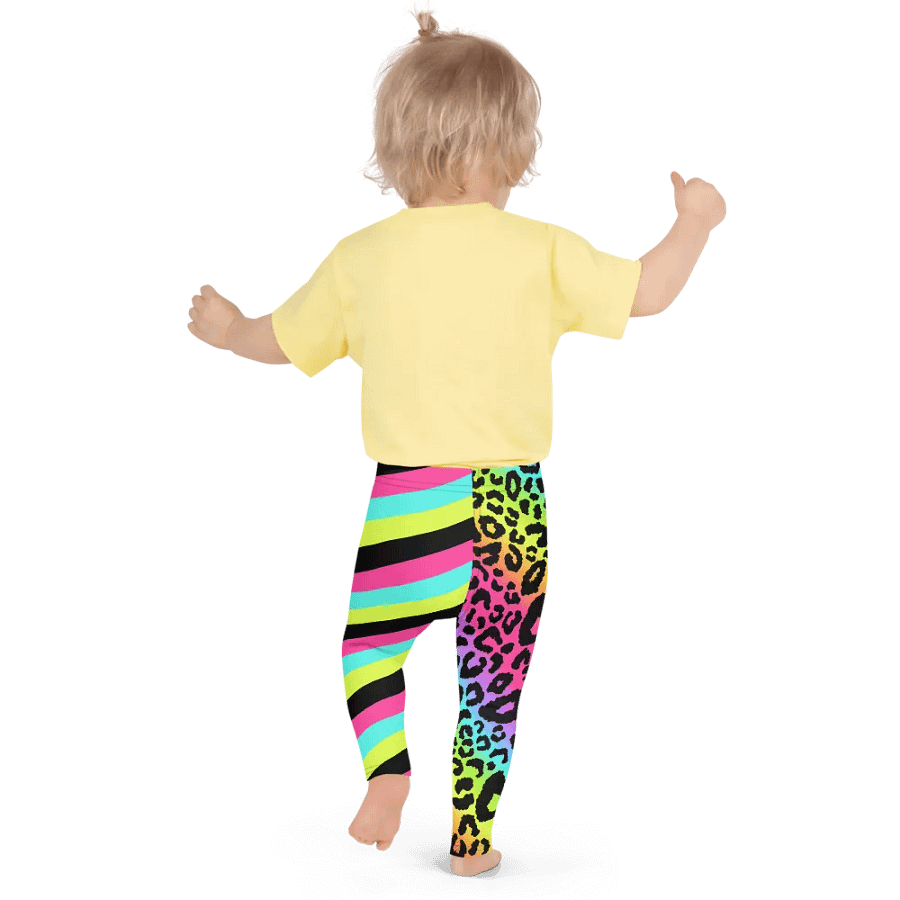 Colorful Spring Leggings for Girls with Leopard print and stripes product image (3)