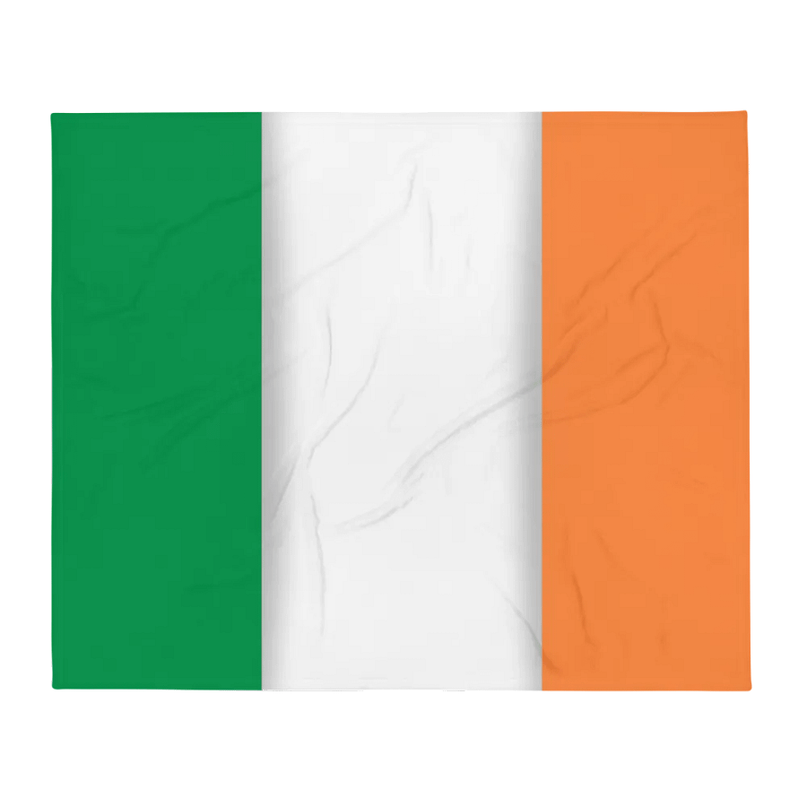 Green White Orange Flag Colored Throw Blanket product image (2)