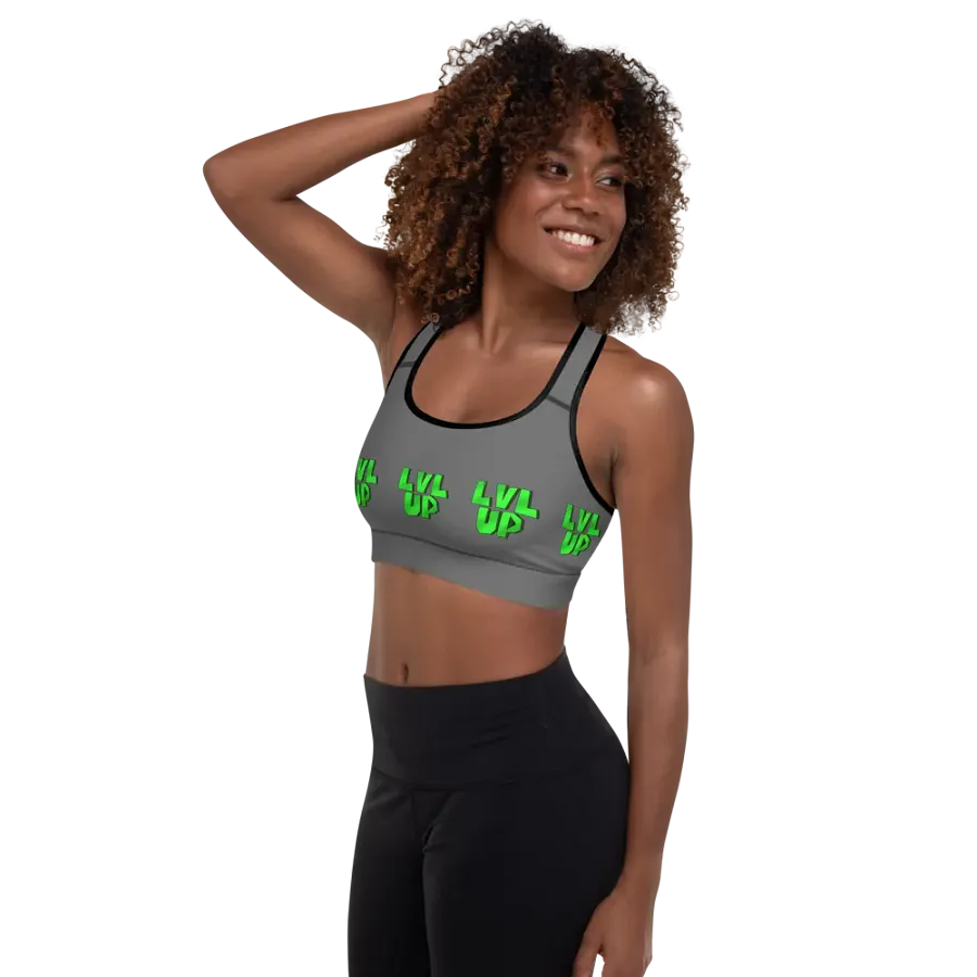 LVL UP Grey Sports Bra product image (3)