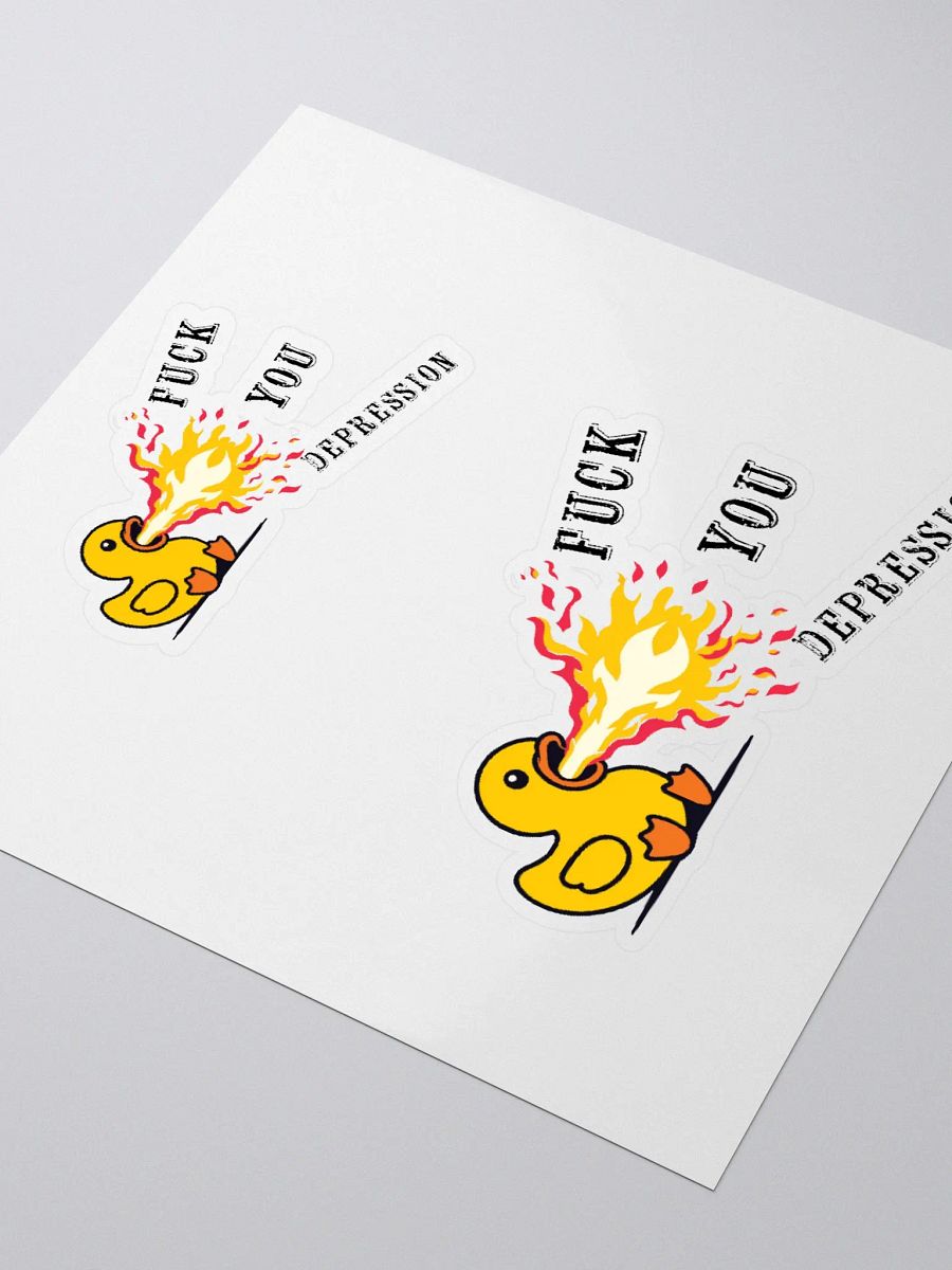 F*ck you Depression Fiery Duck Kiss Cut Stickers product image (3)
