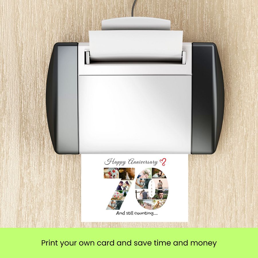 70 Year Anniversary Photo Card Editable Canva Template product image (8)