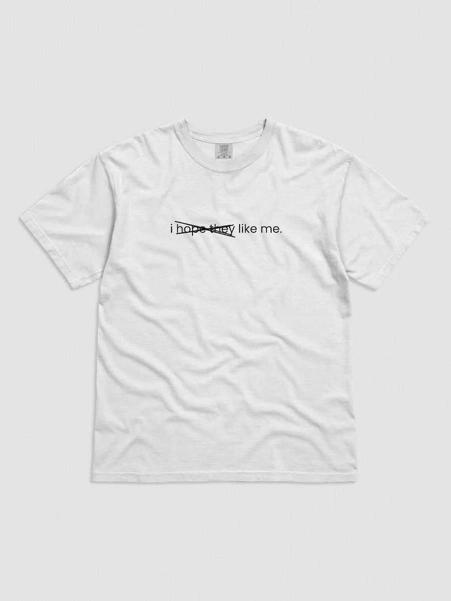 "i hope they like me" Embroidered Tee (Dark Colors) product image (3)