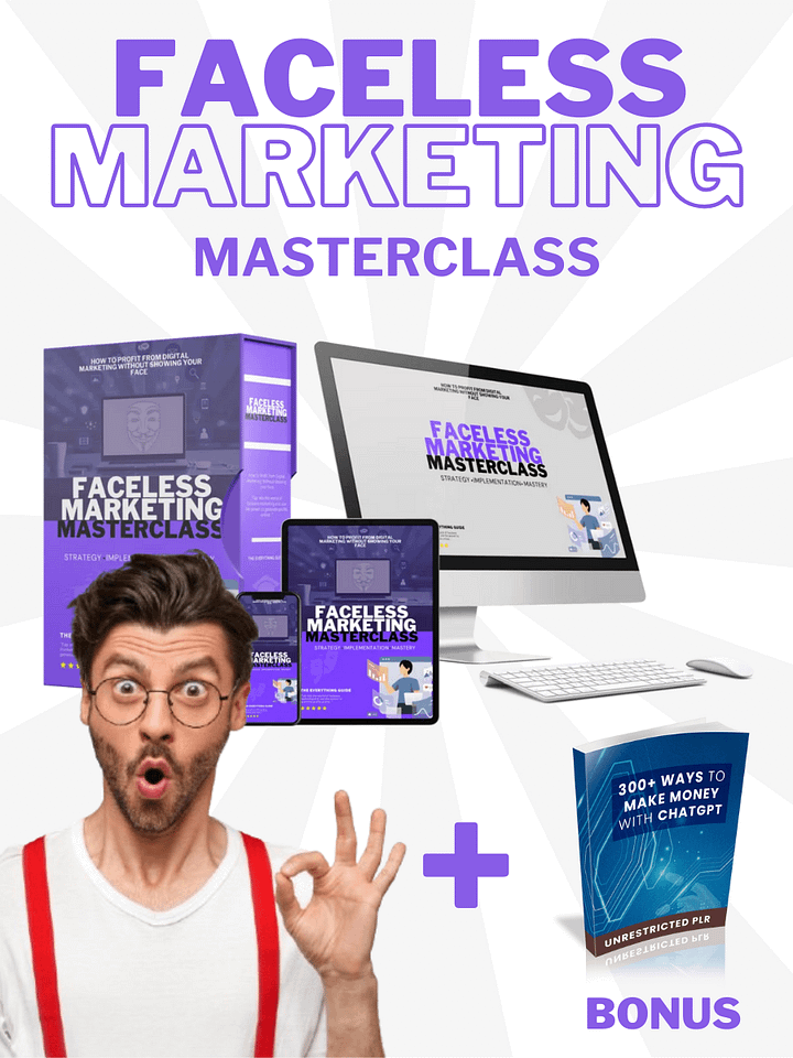 The Faceless Marketing Masterclass + Bonus product image (1)