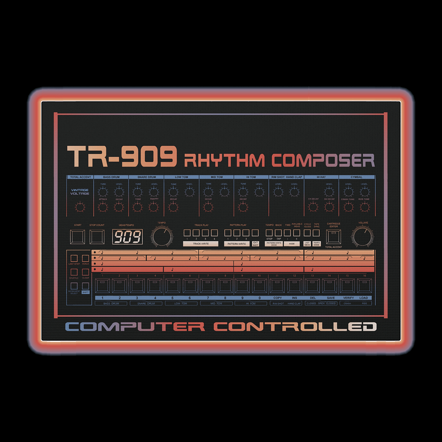 TR-909 - Canvas Artwork (Roland 909 Rhythm Composer Drum Machine) by Vintage Voltage product image (2)