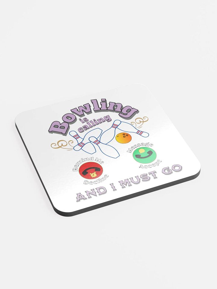 Bowling is Calling Glossed Cork Coaster product image (2)