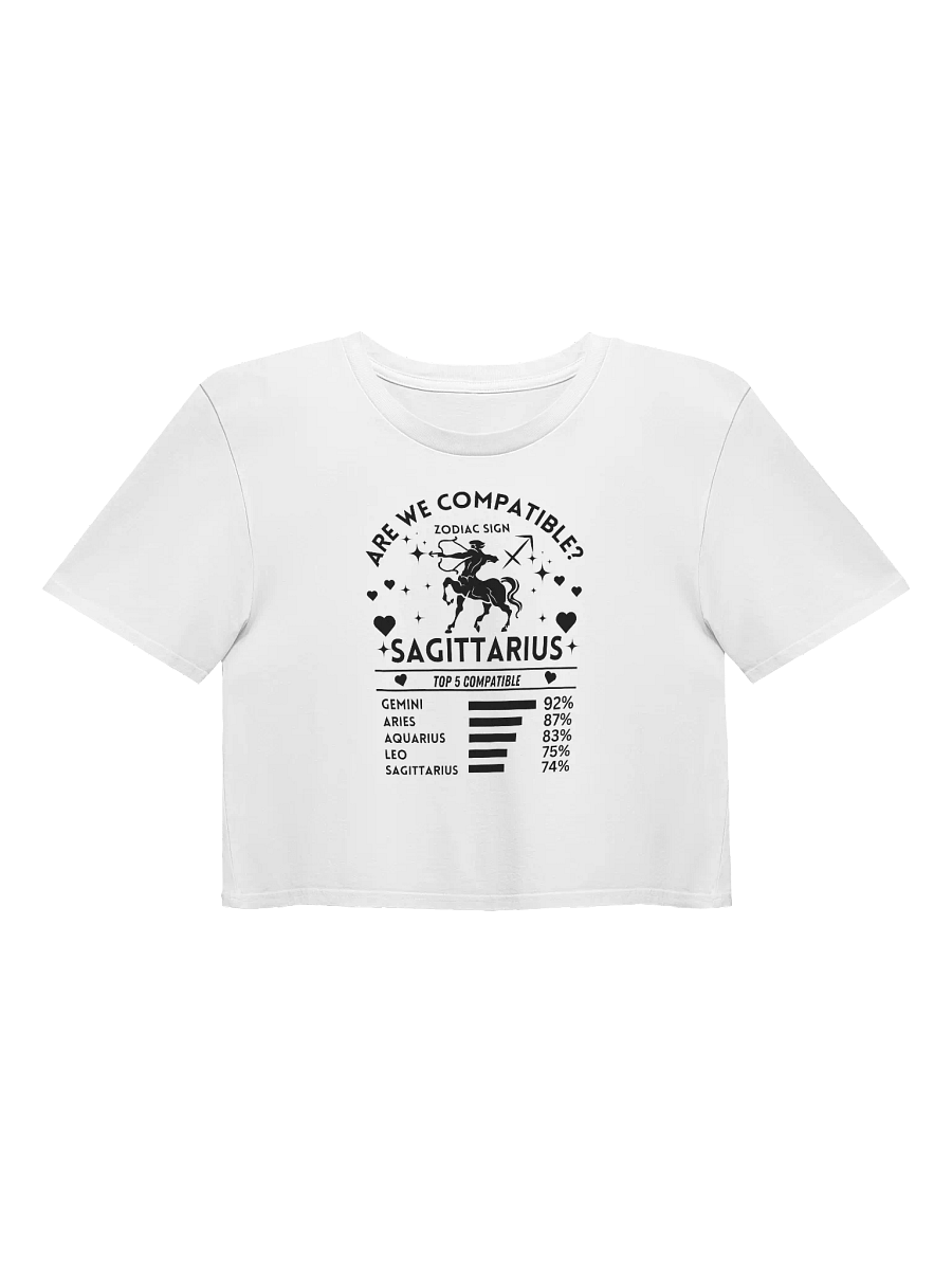 Sagittarius Zodiac Sign Romantic Compatibility - Light Colors - AS Colour Women's Premium Crop Top product image (3)