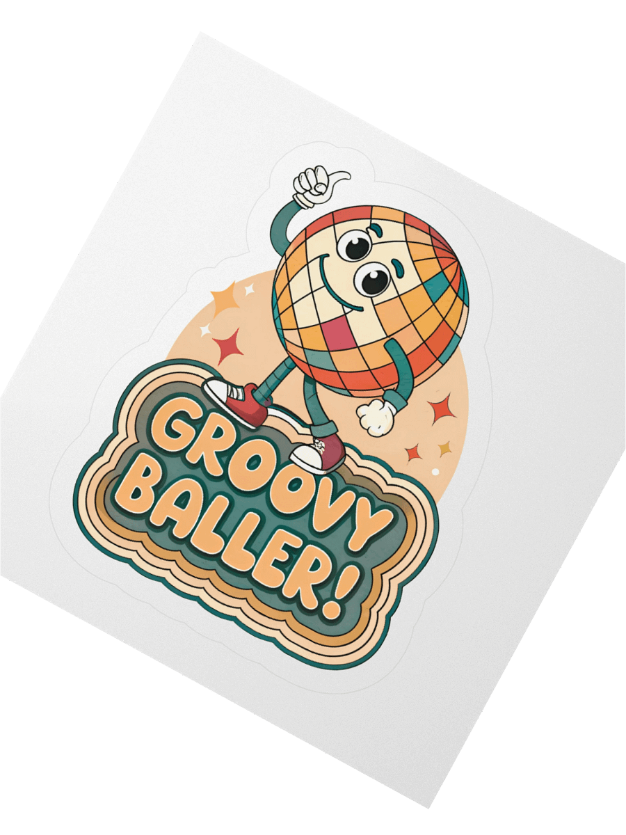 Groovy Baller Kiss Cut Stickers product image (2)