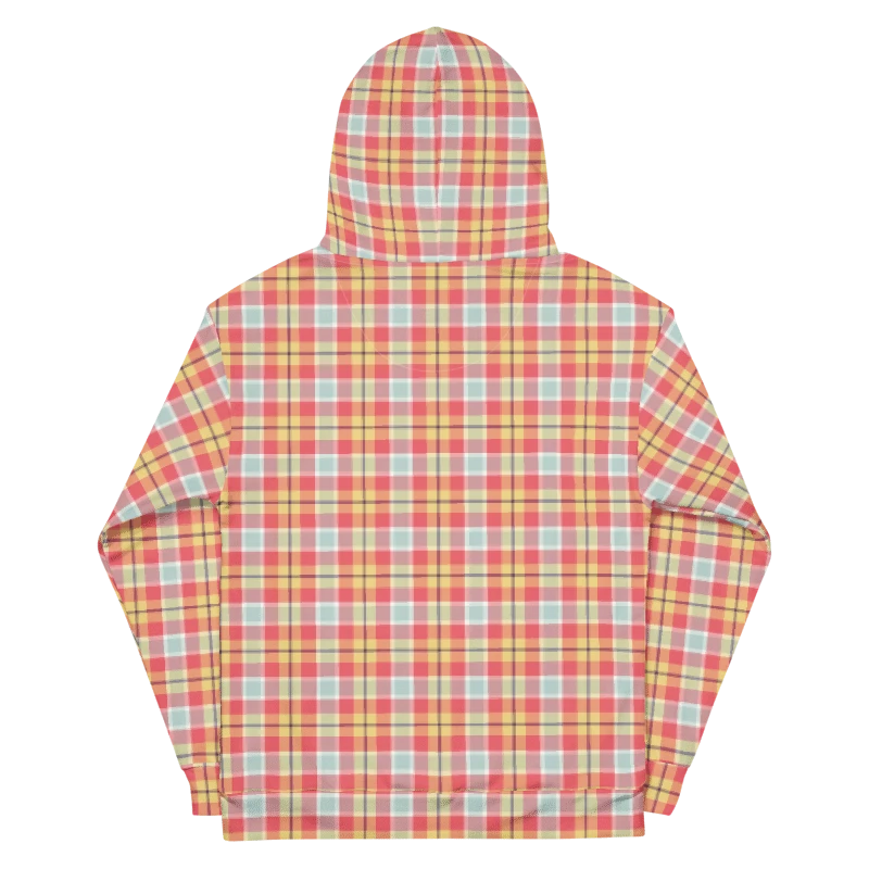 Coral Pink, Yellow, and Mint Green Plaid Hoodie product image (7)