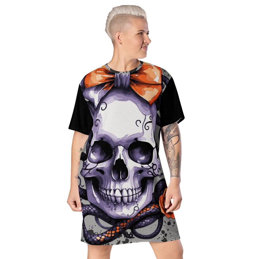 Spooky Coquette Style Skull T-Shirt Dress product image (20)