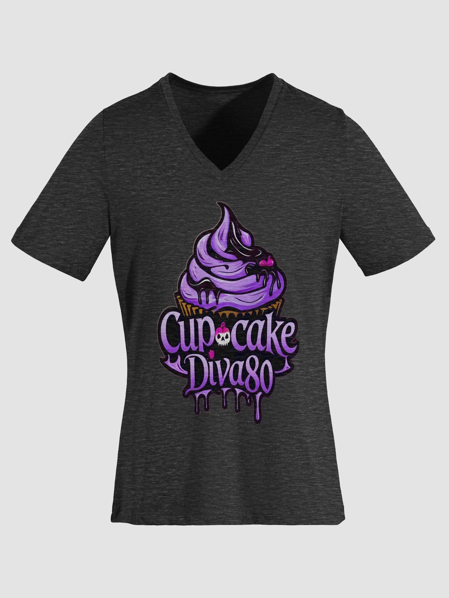 CupcakeDiva80 logo Vneck tee product image (52)