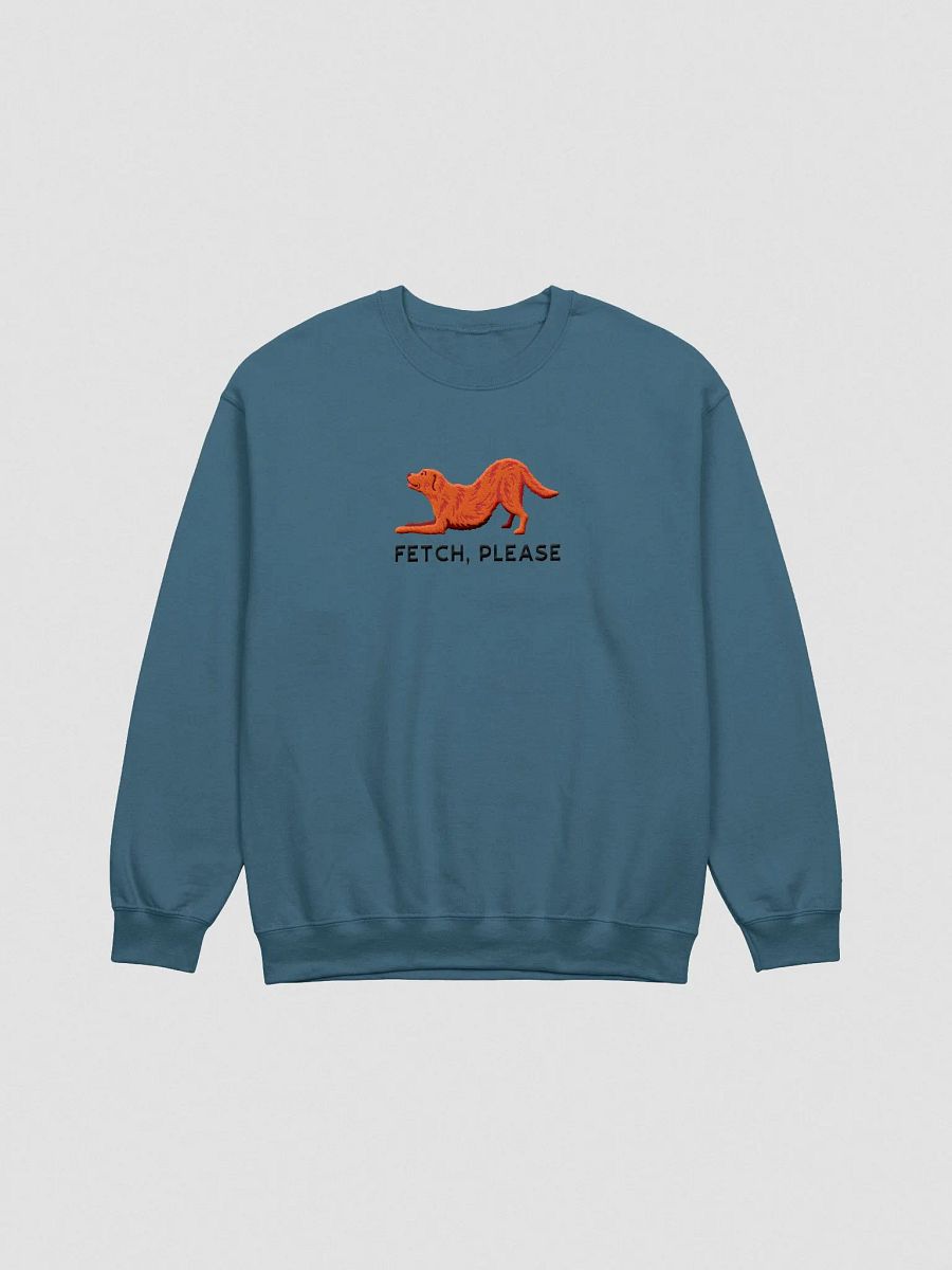 Fetch Please Sweatshirt (Embroidered) of a Golden Retriever(Red) product image (4)