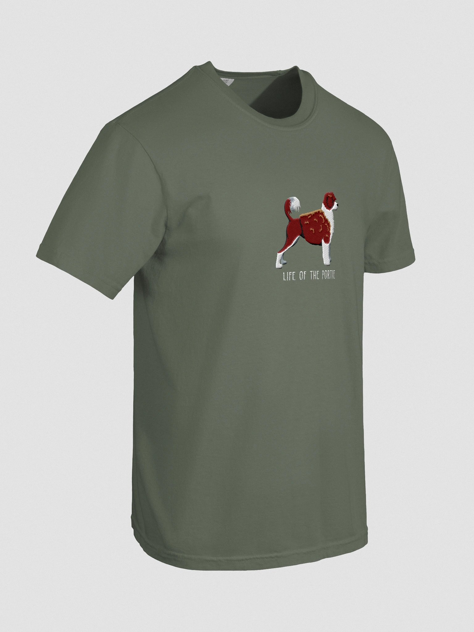 Life of the Portie T-Shirt(Embroidered) of a Portuguese Water Dog(Chocolate & White) product image (11)