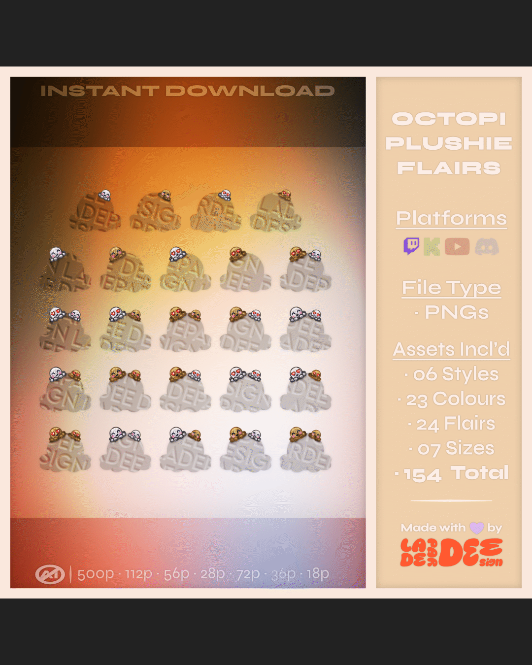 Octopi Plushie Badges product image (11)