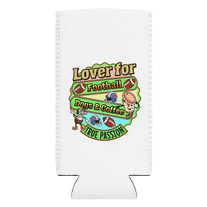 Lover For Dogs Coffee Football Whimsical Passion Can Cooler product image (1)