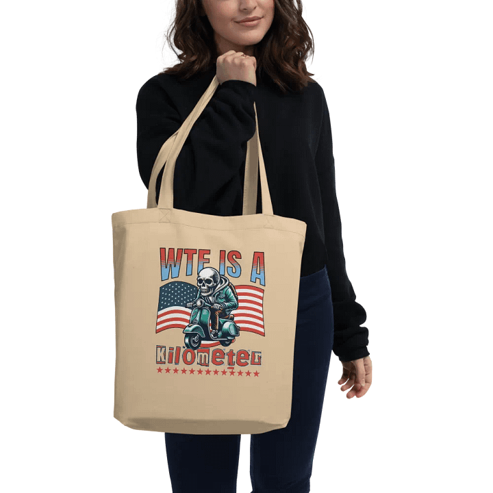 WTF Is A Kilometer? Skeleton Scooter Tote Bag product image (2)