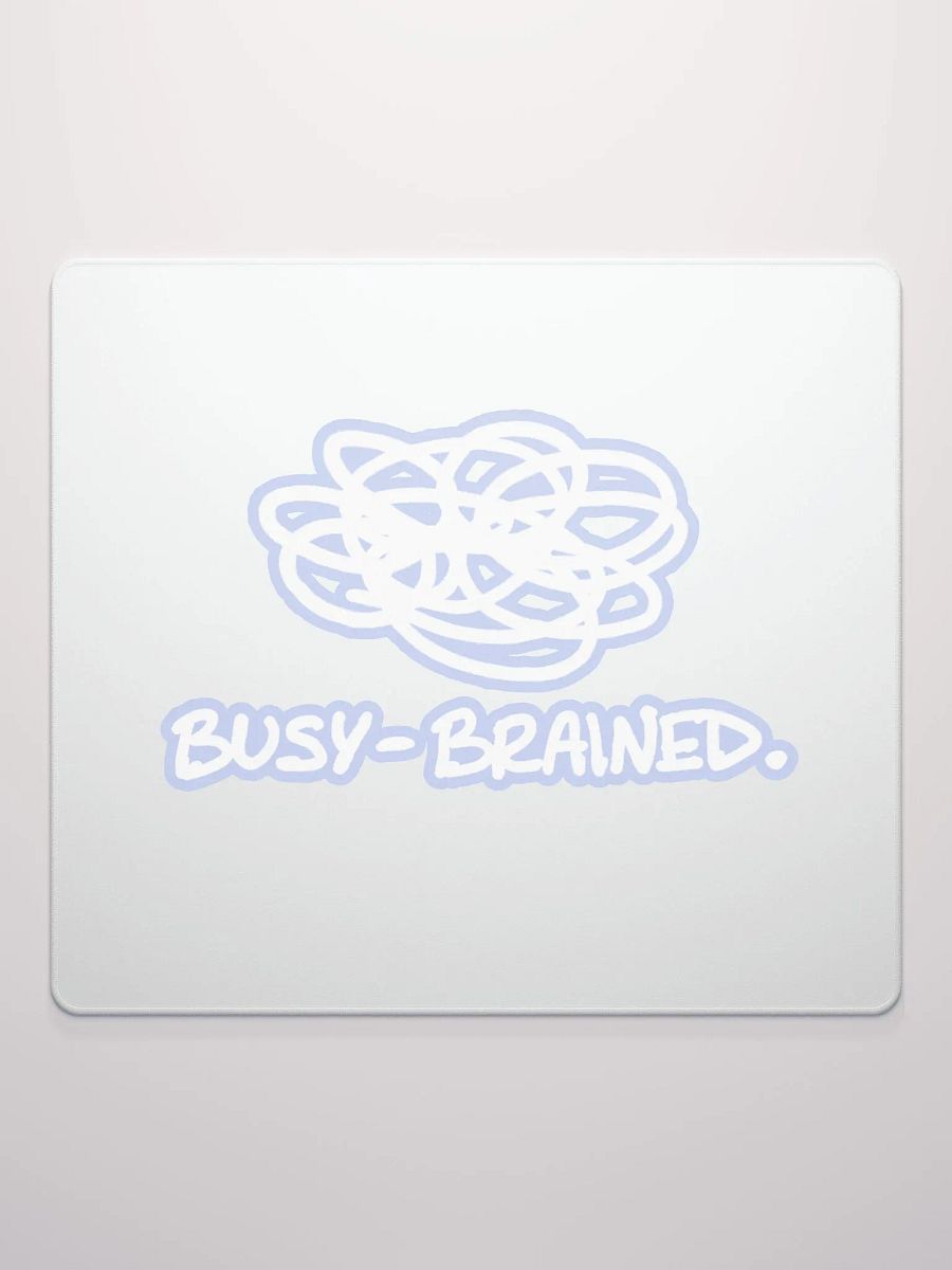 BUSY-BRAINED (lined design, #BDCAEF) mouse pad product image (2)