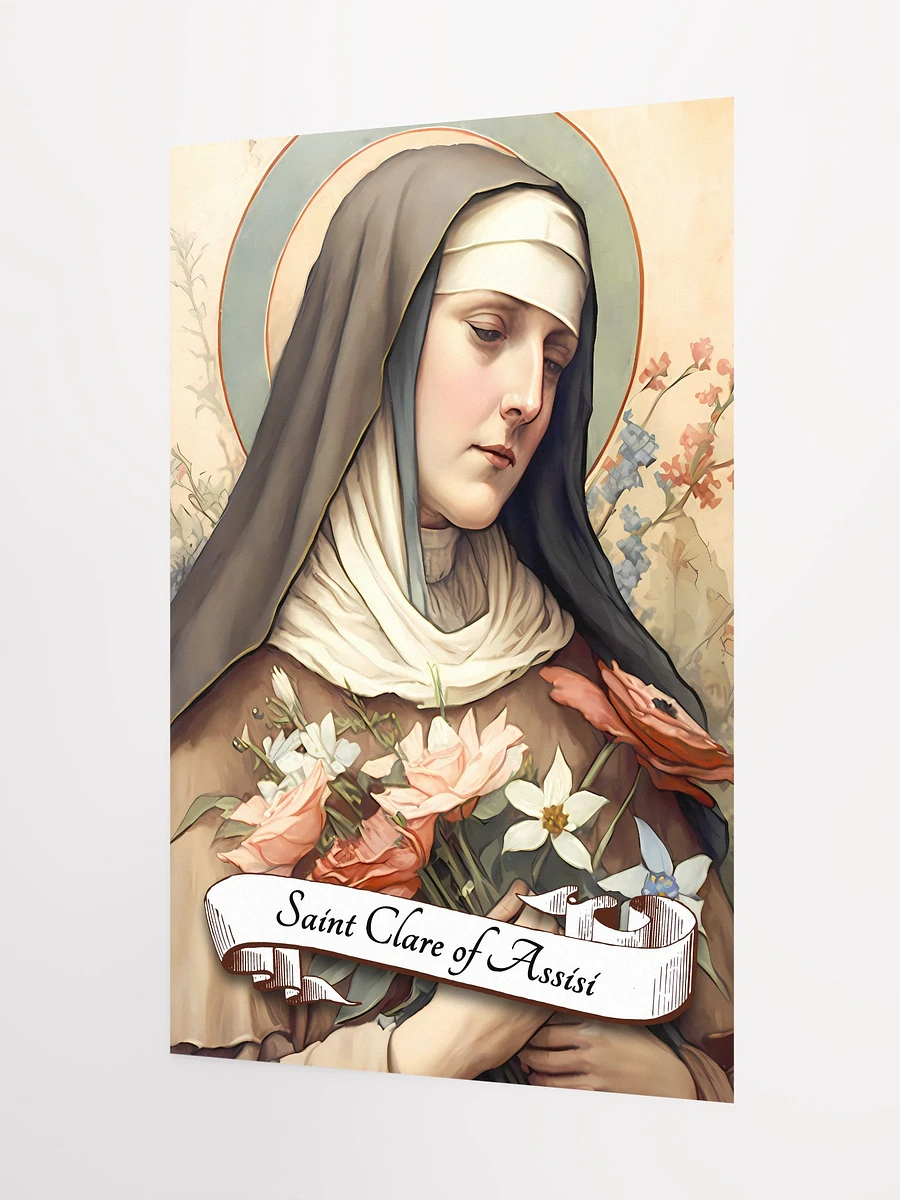 Saint Clare Of Assisi Patron Saint of Eye Disease, Goldsmiths, Needle Workers, Embroiderers, Laundry Workers, Telephones, Good Weather, Television Matte Poster product image (5)
