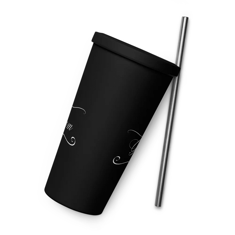 Tumbler with Straw - Groom - White Text product image (10)