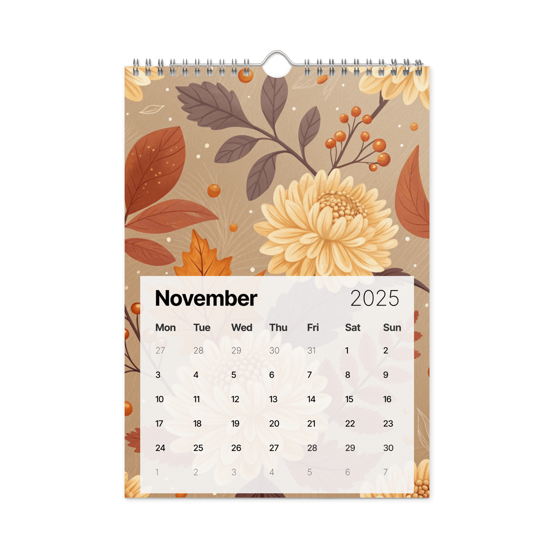 SEAMLESS FLORAL PATTERN WALL CALENDAR 2026 product image (11)
