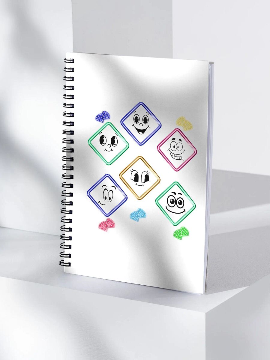 Happy Diamond Faces - Colorful Artistic Spiral Notebook product image (4)