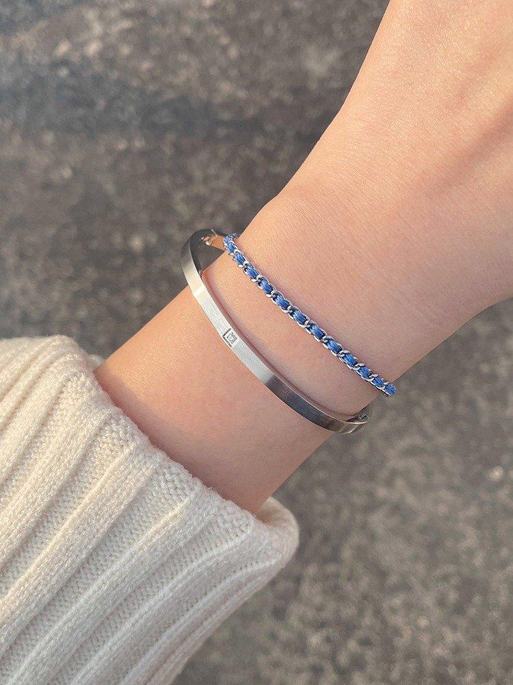 Brushed Matte Single Drill Bracelet | 18K Gold Plated product image (6)
